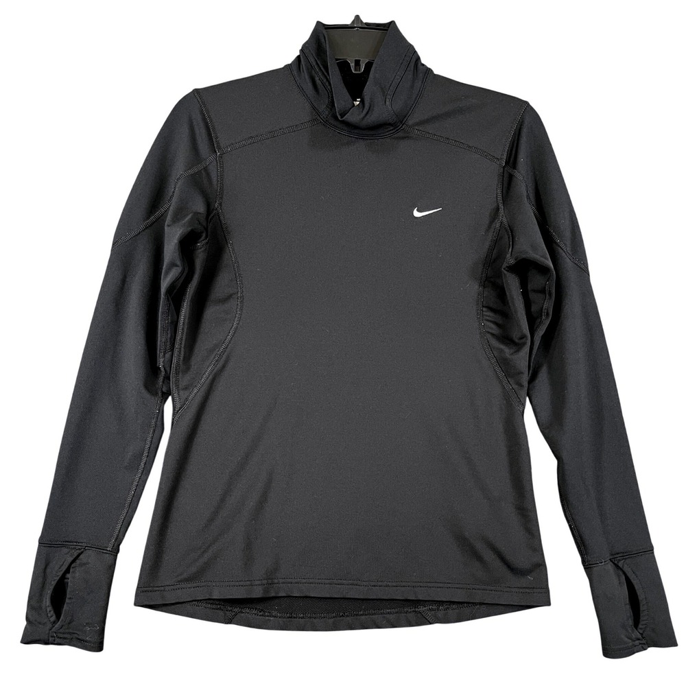 Nike Fit Dry Cold Weather Shirt Womens S Thumbhole Cuffs Performance Training